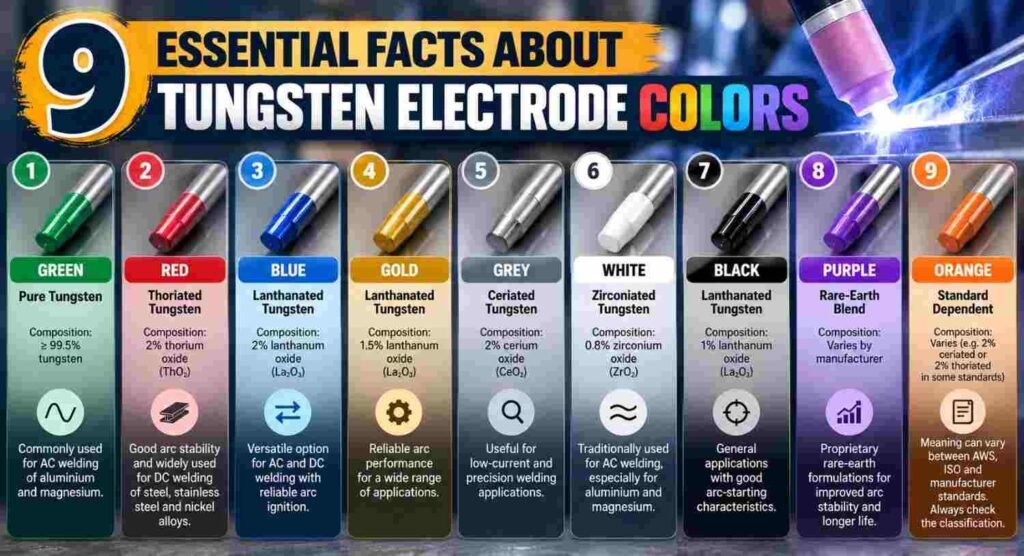 Tungsten Electrode Colors: What Do They Mean? 9 Essential Facts 3 9 Essential Facts About Tungsten Electrode Colors