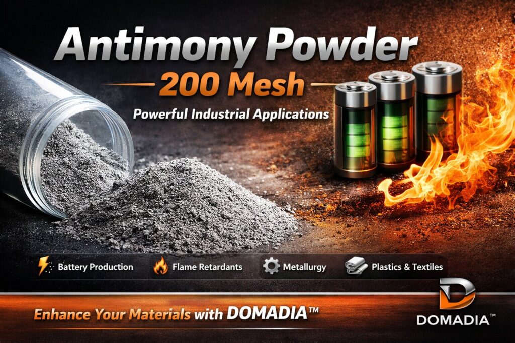 Antimony Powder 200 Mesh 5 Powerful Applications in Batteries & Flame Retardants | DOMADIA™ 2 Antimony Powder 200 Mesh