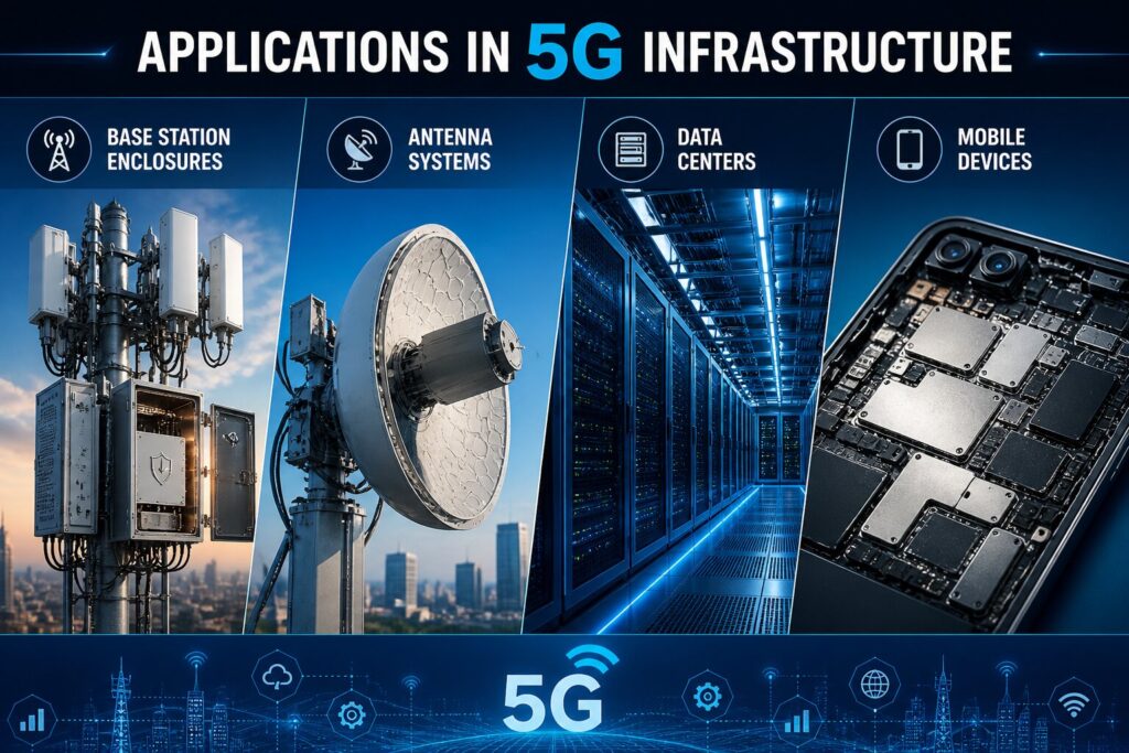 EMI Shielding Alloys UNS: 7 Powerful Solutions for 5G Infrastructure 3 Applications of 5G infrastructure