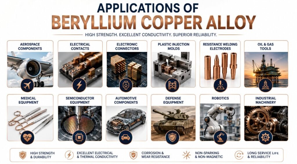 Beryllium Copper Alloy: 9 Powerful Reasons Why Beryllium Transforms Copper 4 Applications of beryllium copper alloy