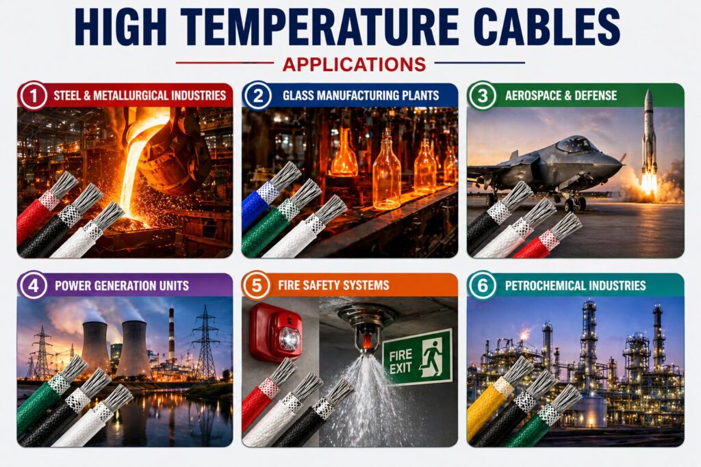 1000°C High Temperature Cables – 7 Powerful Reasons They Ensure Extreme Safety | DOMADIA™ 3 Applications of high-temperature cables