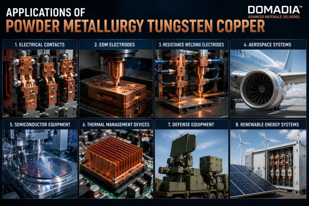 Powder Metallurgy Tungsten Copper: 7 Powerful Manufacturing Advantages 3 Applications of powder metallurgy tungsten copper
