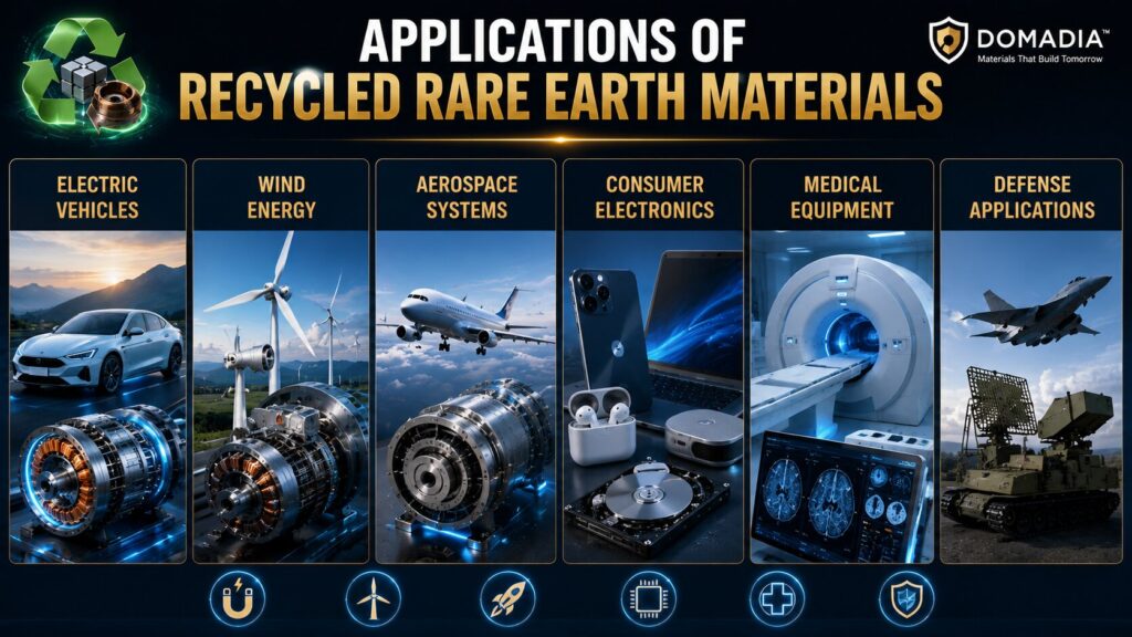 Rare Earth Recycling Technologies: 7 Powerful Innovations Driving Sustainability 4 Applications of recycled rare earth materials