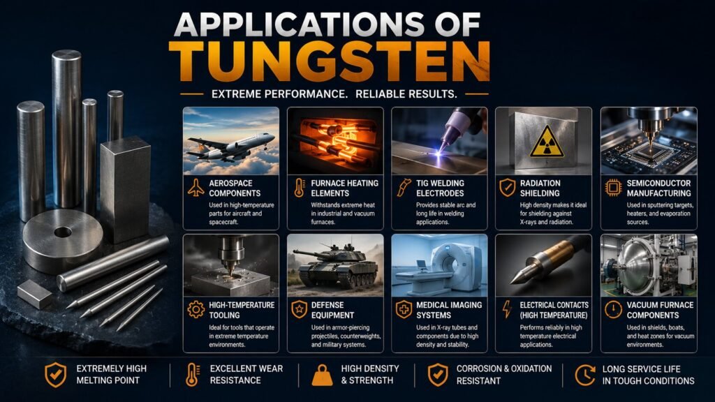 Tungsten vs Copper: Complete Comparison Guide for Engineers 3 Applications of tungsten