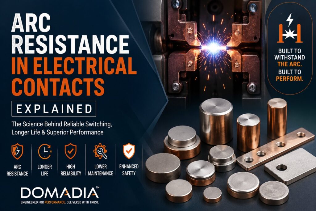 Arc Resistance Contacts: 7 Powerful Ways DOMADIA™ Improves Electrical Reliability 2 Arc resistance contacts