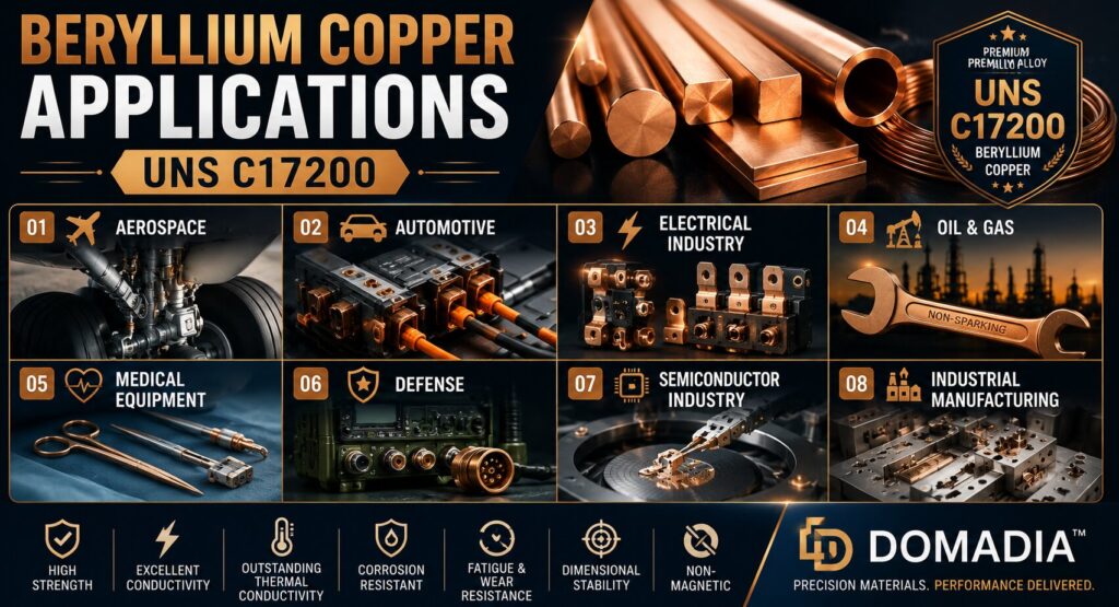 Beryllium Copper Properties: 7 Powerful Facts About UNS C17200 Every Engineer Should Know 3 Beryllium copper applications and benefits