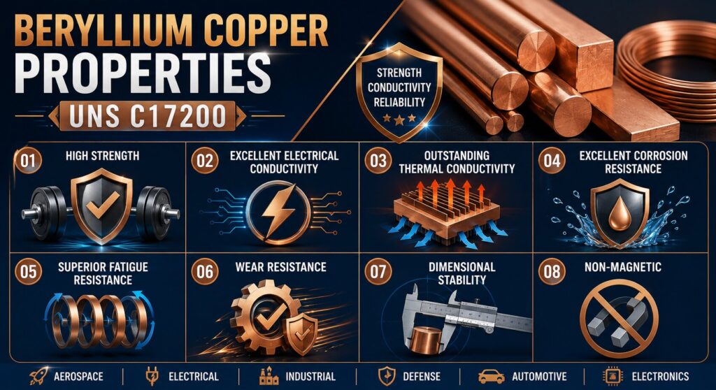 Beryllium Copper Properties: 7 Powerful Facts About UNS C17200 Every Engineer Should Know 2 Beryllium copper properties