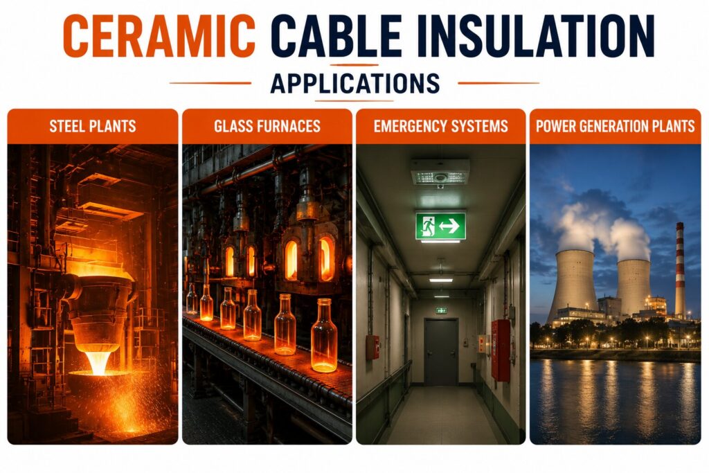 Silicone vs PTFE vs Ceramic Cable Insulation: 7 Powerful Differences for High-Temperature Applications 5 Ceramic cable insulation applications