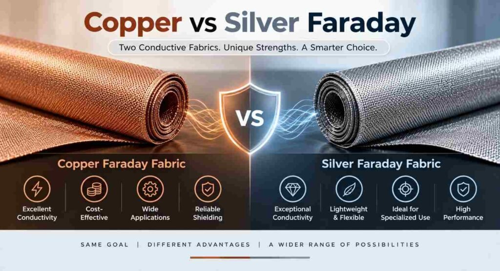 What’s the Difference Between Copper and Silver Faraday Fabric? 9 Powerful Facts for Better EMI/RF Shielding 2 Copper vs Silver Faraday