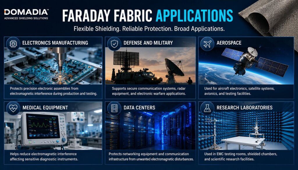 Faraday Fabric Shielding: 9 Powerful Facts About How It Works 4 Faraday fabric applications overview