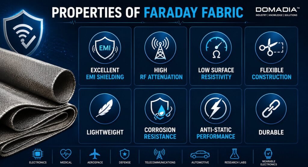 Faraday Fabric Testing: 9 Proven Ways to Verify Shielding Performance 3 Faraday fabric properties overview