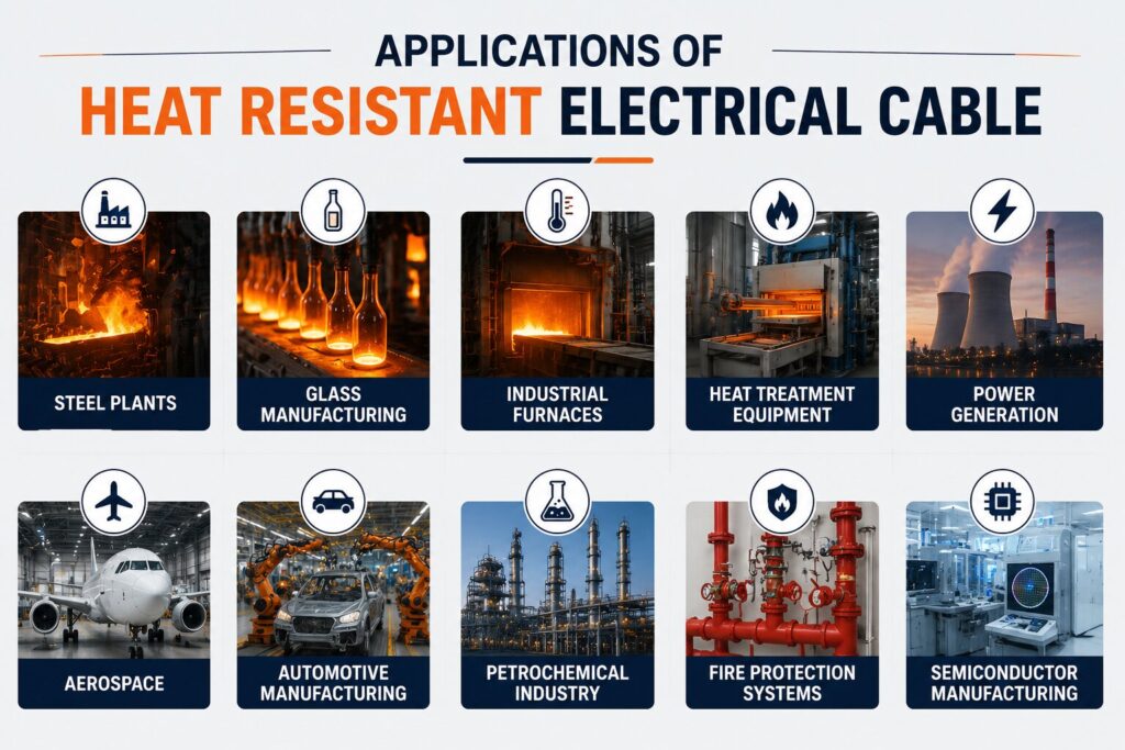 High Temperature Wire: 9 Powerful Ways It Beats Regular Wires 4 Heat resistant cable applications overview