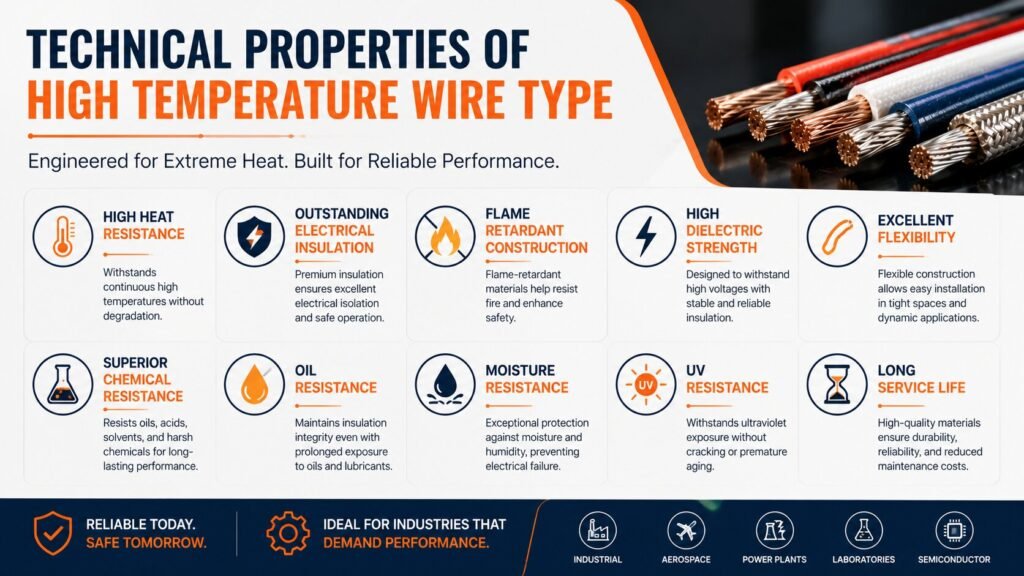 High Temperature Wire Type: 9 Smart Ways to Choose the Right Wire for Your Project 3 High temperature wire technical properties