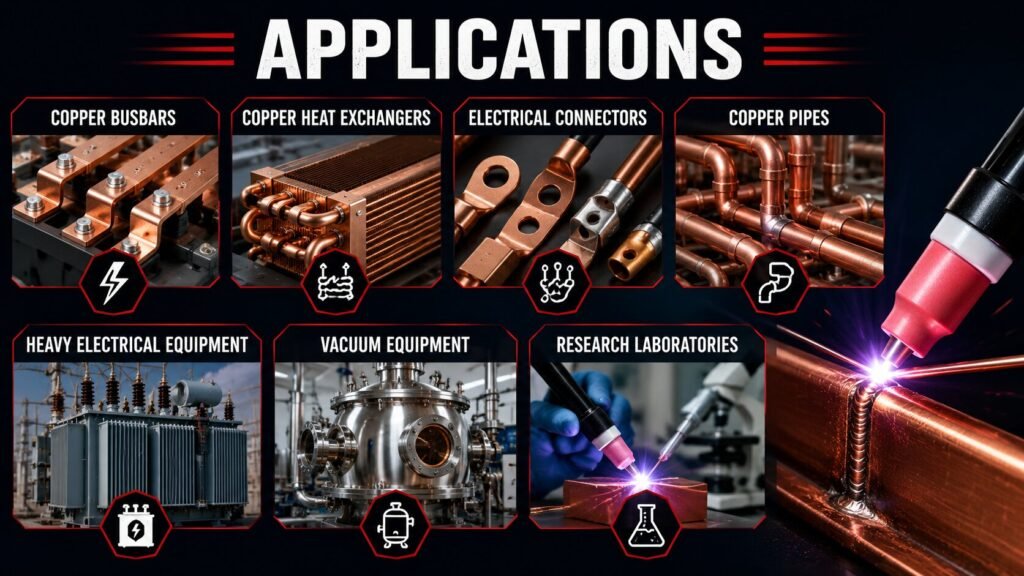 Red Tungsten Copper Welding: Everything You Need to Know 4 Industrial applications overview with copper components