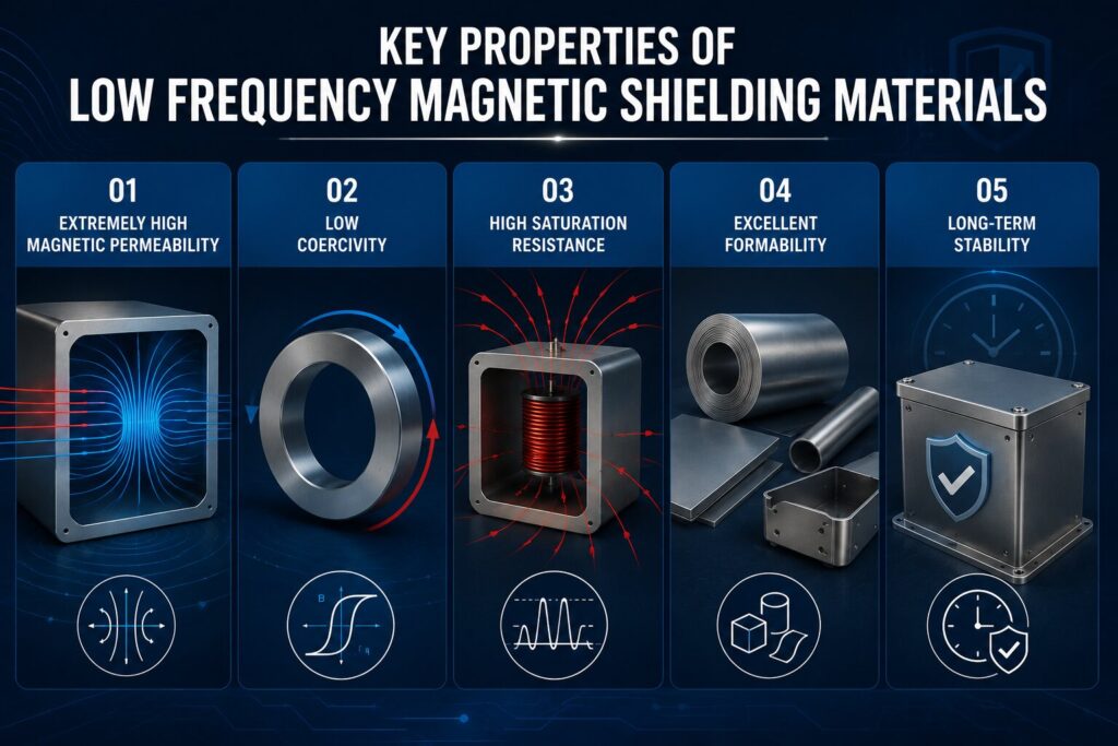Low Frequency Magnetic Shielding Guide: 9 Powerful Ways to Block Magnetic Interference 3 Key properties of magnetic shielding materials
