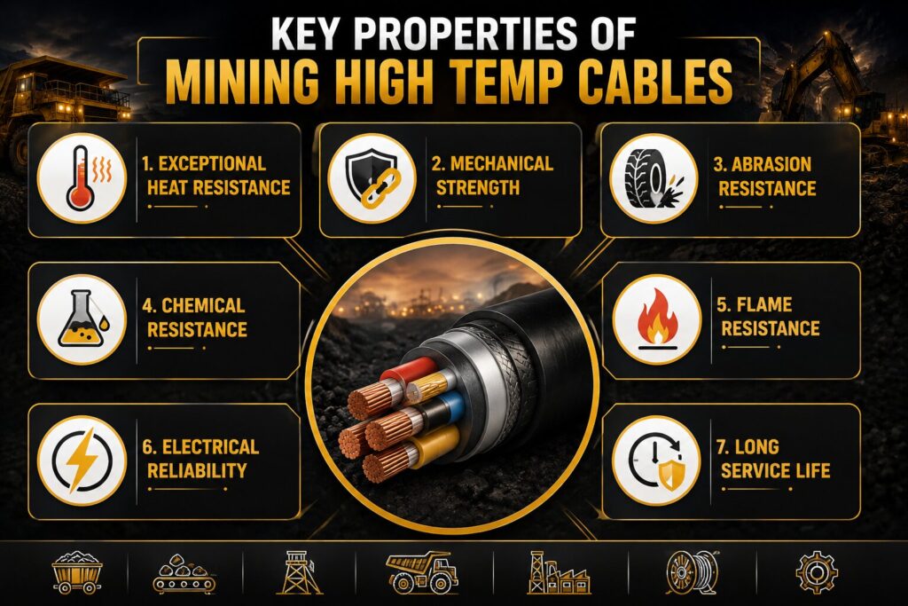 Mining High Temp Cables: 7 Powerful Industrial Uses 3 Key properties of mining high temp cables