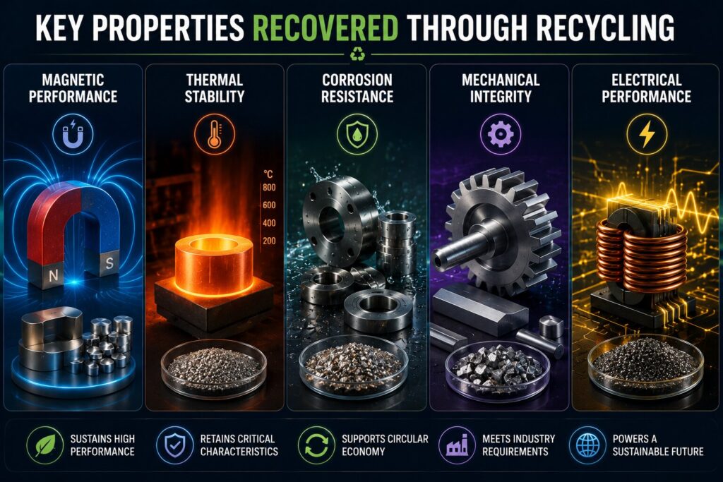 Rare Earth Recycling Technologies: 7 Powerful Innovations Driving Sustainability 3 Key properties of recycled materials