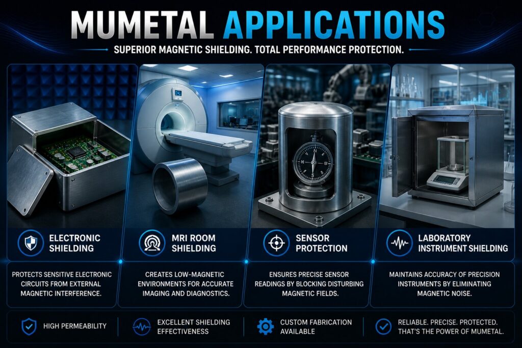 MuMetal vs Silicon Steel – 7 Powerful Differences That Impact Performance | DOMADIA™ 3 MuMetal applications for advanced shielding
