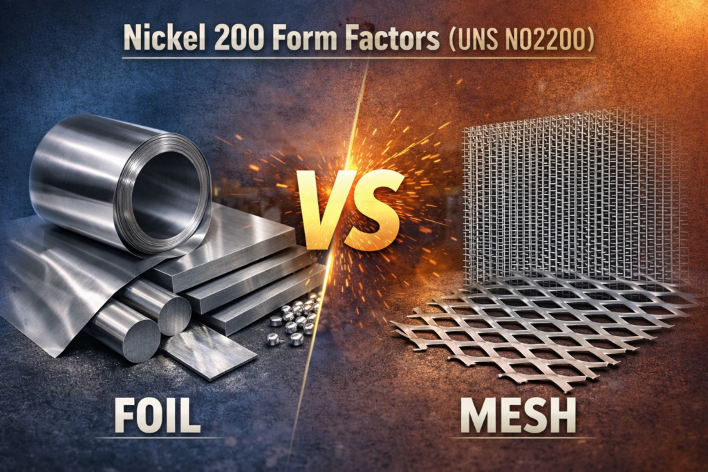 Nickel 200 Form Factors (UNS N02200): From Foils to Mesh — How Form Factor Impacts Metal Performance 2 Nickel 200 Form Factors