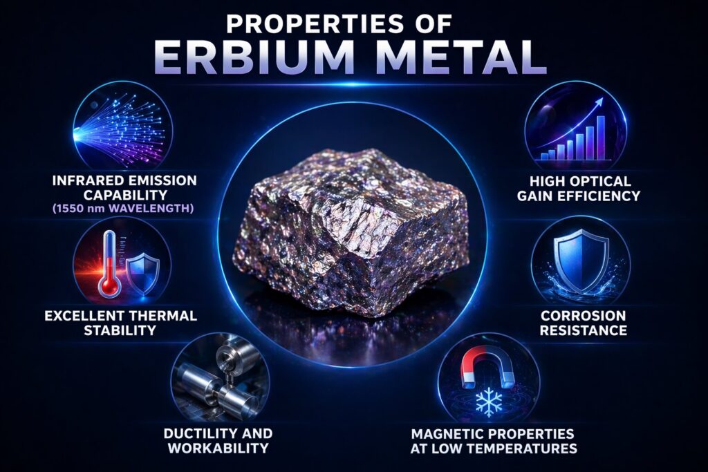 Erbium Metal Uses: 7 Powerful Innovations in UNS Rare Earth Technology 3 Properties of erbium metal