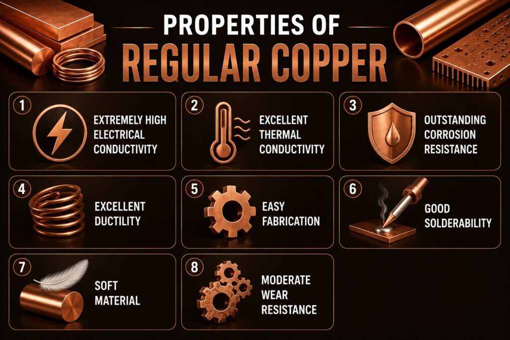 Regular Copper vs Beryllium Copper: 9 Powerful Differences Every Engineer Should Know 3 Properties of regular copper