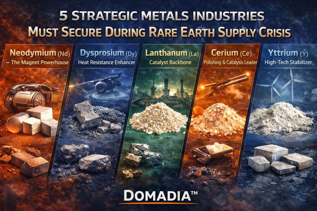 Rare Earth Supply Chain Crisis: 5 Strategic Metals Industries Must Secure | DOMADIA™ 2 Rare Earth Supply Crisis