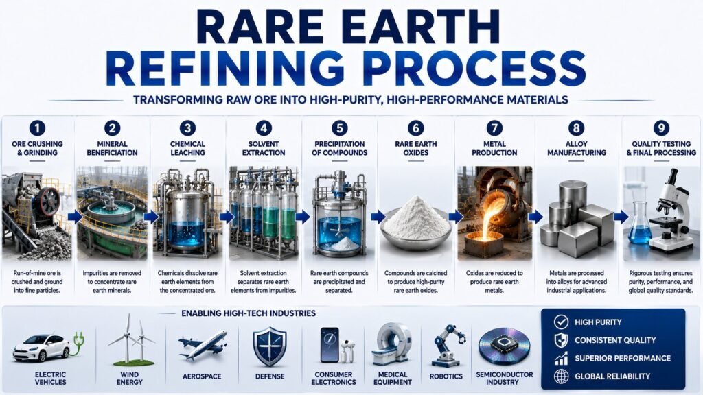 How Do Rare Earth Elements Get Refined After Mining? 9 Powerful Steps in the Rare Earth Refining Process 2 Rare earth refining process