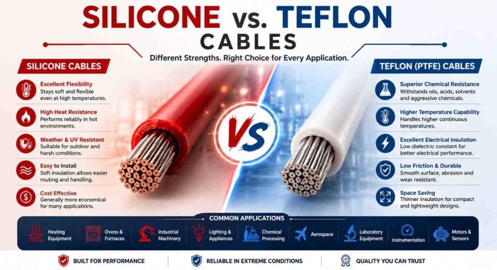 Silicone vs Teflon Cables: 9 Powerful Differences | UNS C11000 2 Silicone vs. Teflon Cables