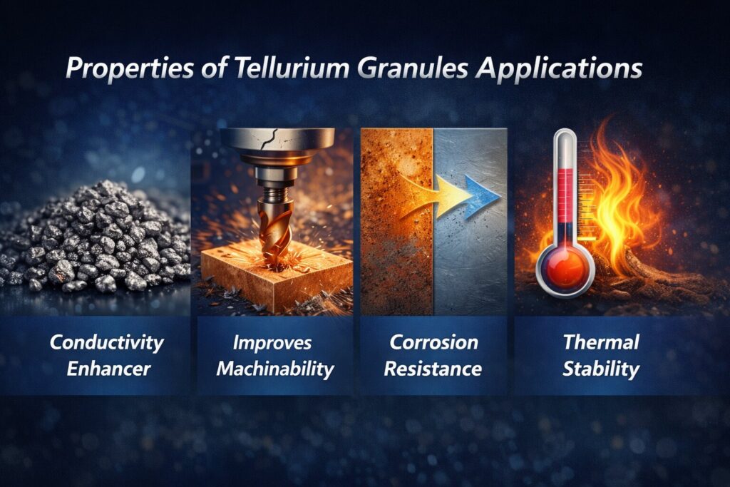 Tellurium Granules Applications – 6 Powerful Uses (UNS Te999) 2 Tellurium granules properties and applications