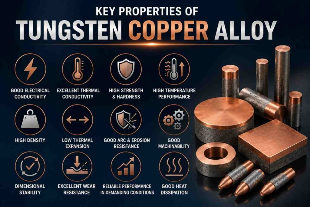 Tungsten Copper Alloy: 9 Powerful Benefits for Demanding Applications 3 Tungsten Copper Alloy Key Properties