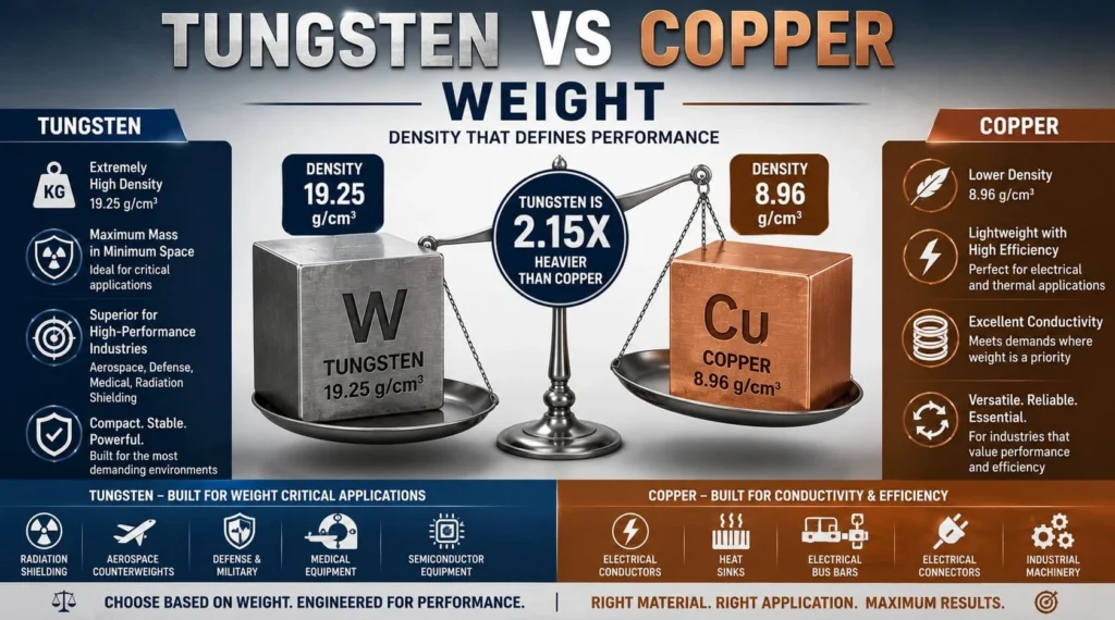 Tungsten vs Copper Weight: 9 Powerful Density Facts Every Engineer Should Know 2 Tungsten vs Copper Weight