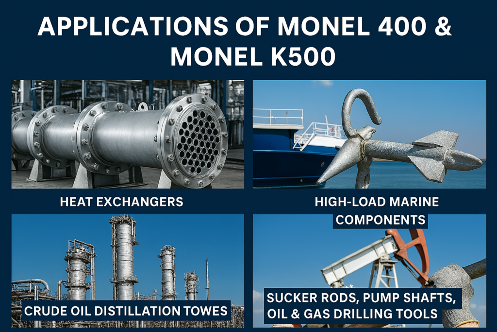 Monel 400 vs Monel K500: The High-Performance Nickel Alloy Showdown | DOMADIA™ 2 Aplicaciones de Monel 400 y K500 1