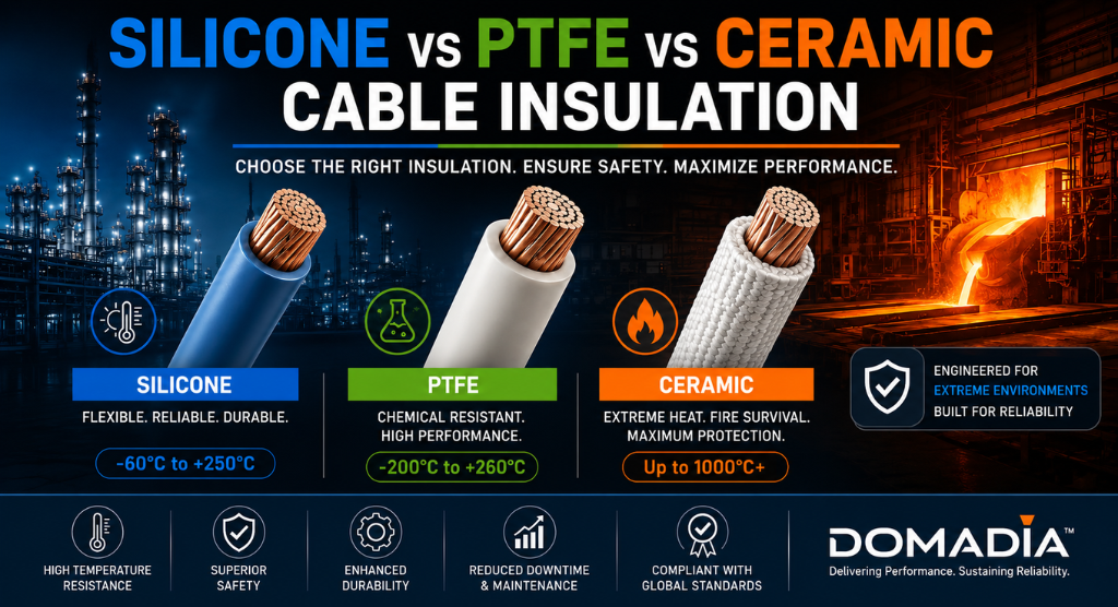 Silicone vs PTFE vs Ceramic Cable Insulation: 7 Powerful Differences for High-Temperature Applications 1 Silicone vs PTFE vs Ceramic Cable Insulation: 7 Powerful Differences for High-Temperature Applications