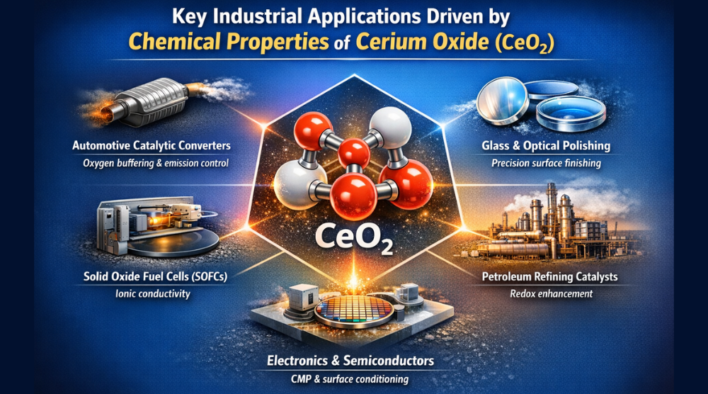 Chemical Properties Cerium Oxide (CeO₂): 7 Powerful Factors Making It Industrially Essential | DOMADIA™ 1 Chemical Properties Cerium Oxide (CeO₂): 7 Powerful Factors Making It Industrially Essential | DOMADIA™