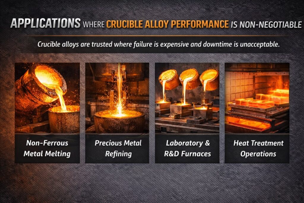 Crucible Alloy Composition & Performance: The Science Behind Extreme Heat Reliability 2 Crucible alloys in high performance applications