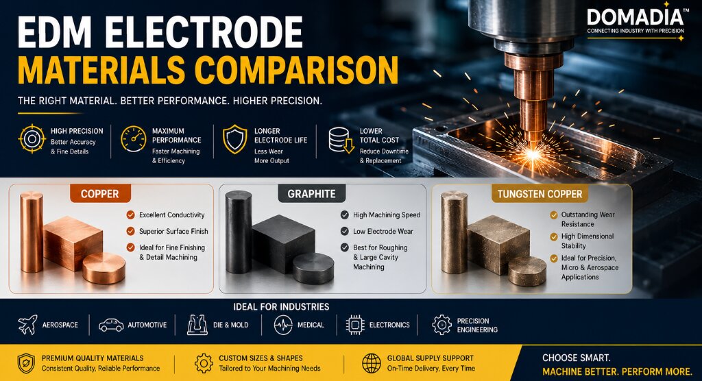 EDM Electrode Materials Comparison: 7 Powerful Differences That Impact Machining Performance 1 EDM Electrode Materials Comparison: 7 Powerful Differences That Impact Machining Performance