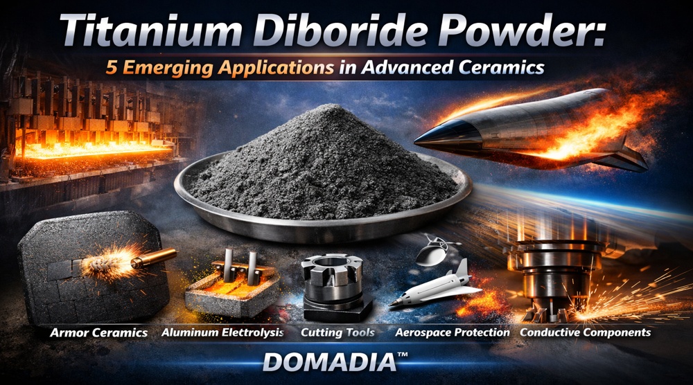 Titanium Diboride Powder (TiB₂): 5 Powerful Emerging Applications in Advanced Ceramics | DOMADIA™ 1 Titanium Diboride Powder (TiB₂): 5 Powerful Emerging Applications in Advanced Ceramics | DOMADIA™