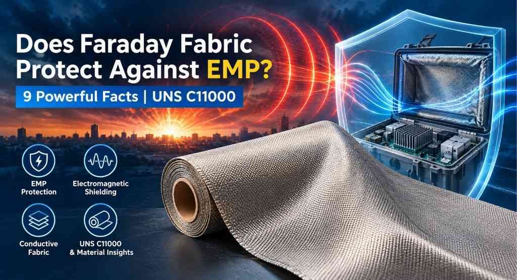Does Faraday Fabric Protect Against EMP? 9 Powerful Facts About Electromagnetic Shielding | UNS C11000 1 Does Faraday Fabric Protect Against EMP? 9 Powerful Facts About Electromagnetic Shielding | UNS C11000
