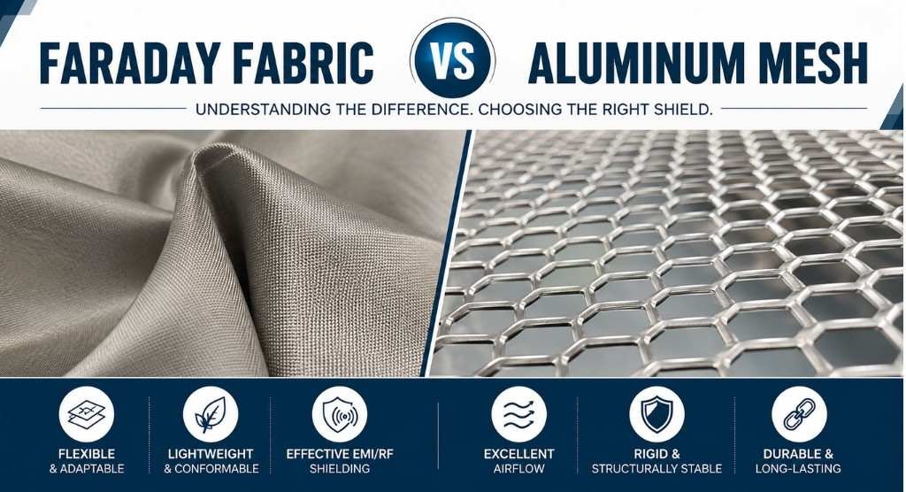 Faraday Fabric vs Aluminum Mesh: 9 Powerful Differences You Should Know 1 Faraday Fabric vs Aluminum Mesh: 9 Powerful Differences You Should Know