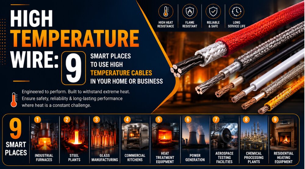 High Heat Electrical Wire: 9 Smart Places to Use High Temperature Cables in Your Home or Business 1 High Heat Electrical Wire: 9 Smart Places to Use High Temperature Cables in Your Home or Business