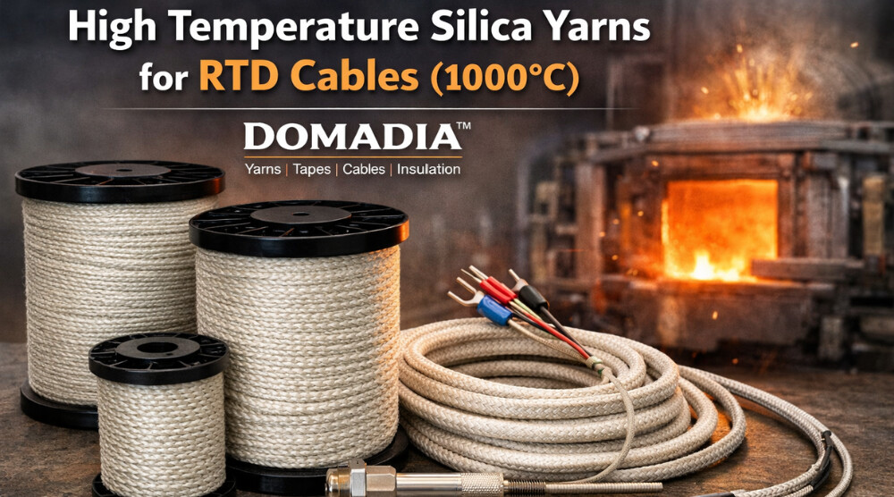 High Temperature Silica Yarns for RTD Cables (1000°C) | DOMADIA™ 1 High Temperature Silica Yarns for RTD Cables (1000°C) | DOMADIA™