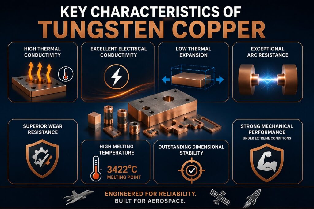 Aerospace Applications of Tungsten Copper: The Material Powering Modern Flight and Space Technology 2 Key characteristics of tungsten copper