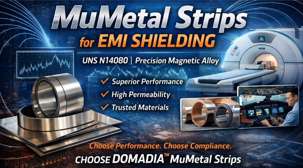 MuMetal Strips for EMI Shielding | UNS N14080 | DOMADIA™ 1 MuMetal Strips for EMI Shielding | UNS N14080 | DOMADIA™