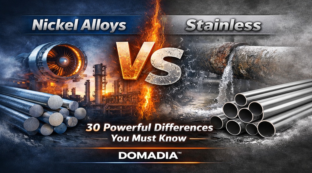 Nickel Alloys vs Stainless Steel: 30 Powerful Differences Explained | DOMADIA™ 1 Nickel Alloys vs Stainless Steel: 30 Powerful Differences Explained | DOMADIA™