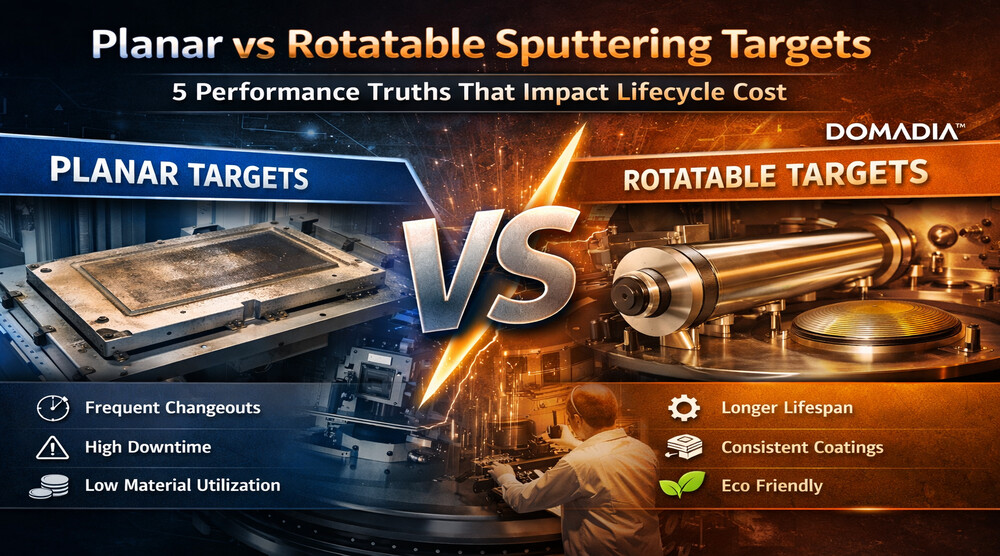Sputtering Target Lifecycle: 5 Performance Truths That Redefine Planar vs Rotatable Targets | DOMADIA™ 1 Sputtering Target Lifecycle: 5 Performance Truths That Redefine Planar vs Rotatable Targets | DOMADIA™