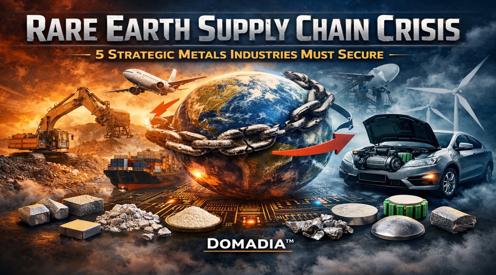 Rare Earth Supply Chain Crisis: 5 Strategic Metals Industries Must Secure | DOMADIA™ 1 Rare Earth Supply Chain Crisis: 5 Strategic Metals Industries Must Secure | DOMADIA™