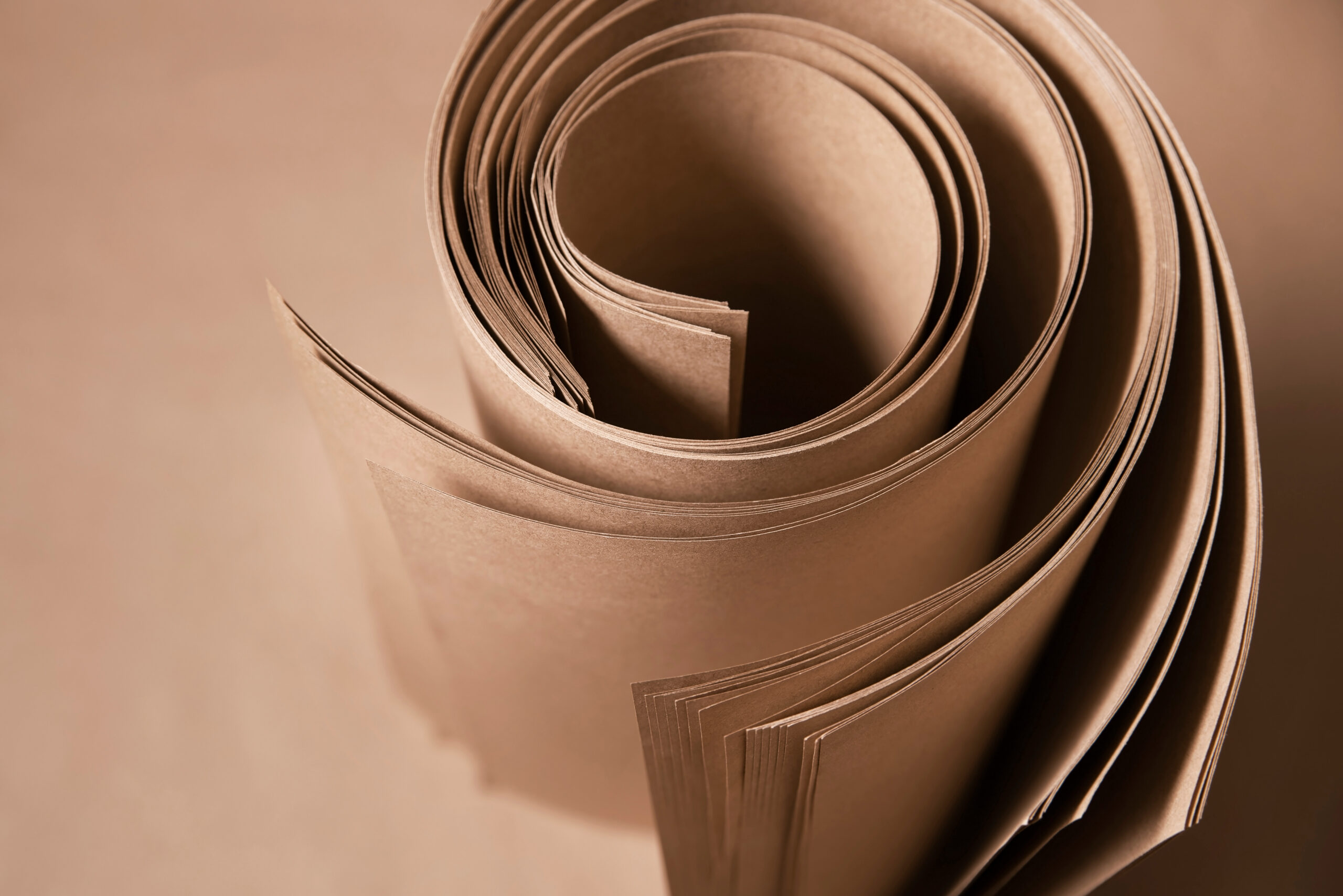 Roll of brown kraft paper for packaging various products